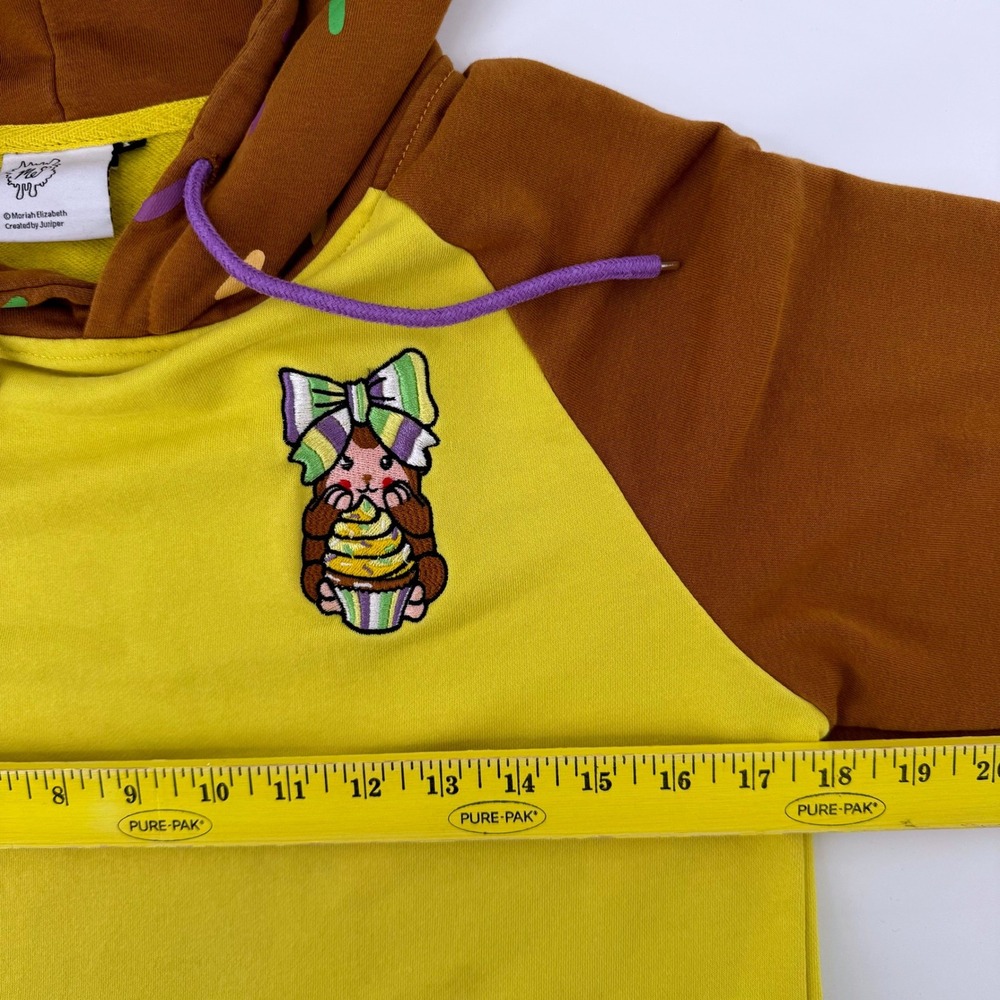 Moriah Elizabeth Hoodie Small Yellow Brown Grateful Monkey Juniper Cupcake Ragla - Picture 4 of 7